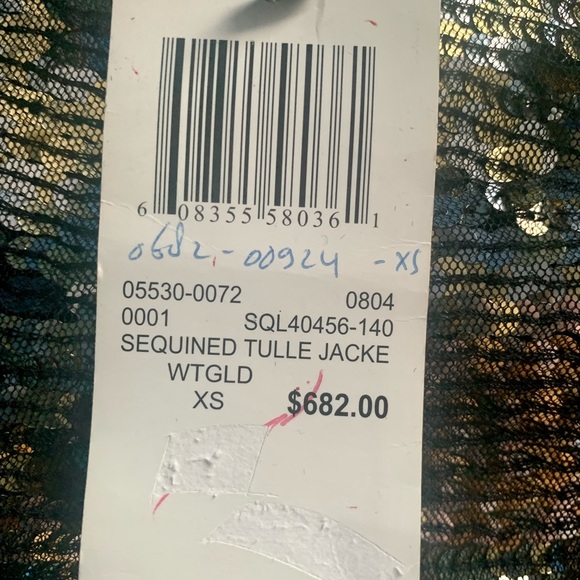 MaxAzria Collection Runway Sequined Tulle Jacket Y2K NWT Gold Black Silver - Picture 7 of 11